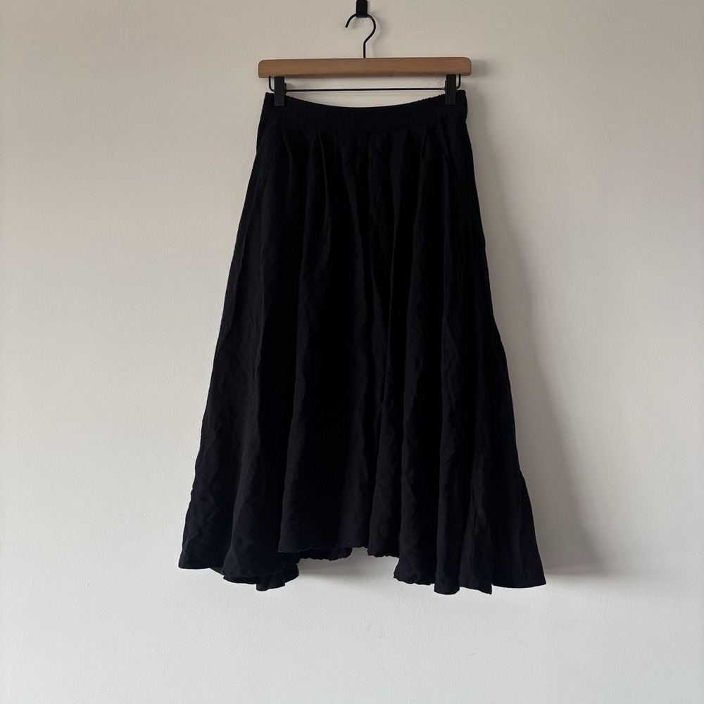 Mable Black Flowy Midi Skirt Cottagecore Women's M Peasant Capsule Boho Casual - Picture 7 of 9